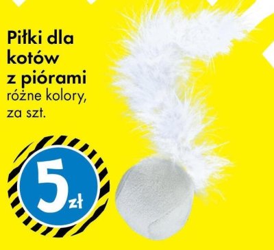 Piłki dla kotów z piórami promocja w Tedi