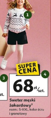 Sweter męski żakardowy promocja w Auchan