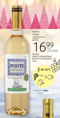 Wino białe PONTE 750 ML promocja w Selgros