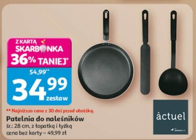 Patelnia do naleśników śr. 28 cm z łopatką i łyżką promocja w Auchan