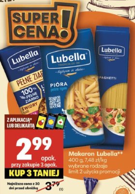 Makaron Lubella promocja w Delikatesy Centrum