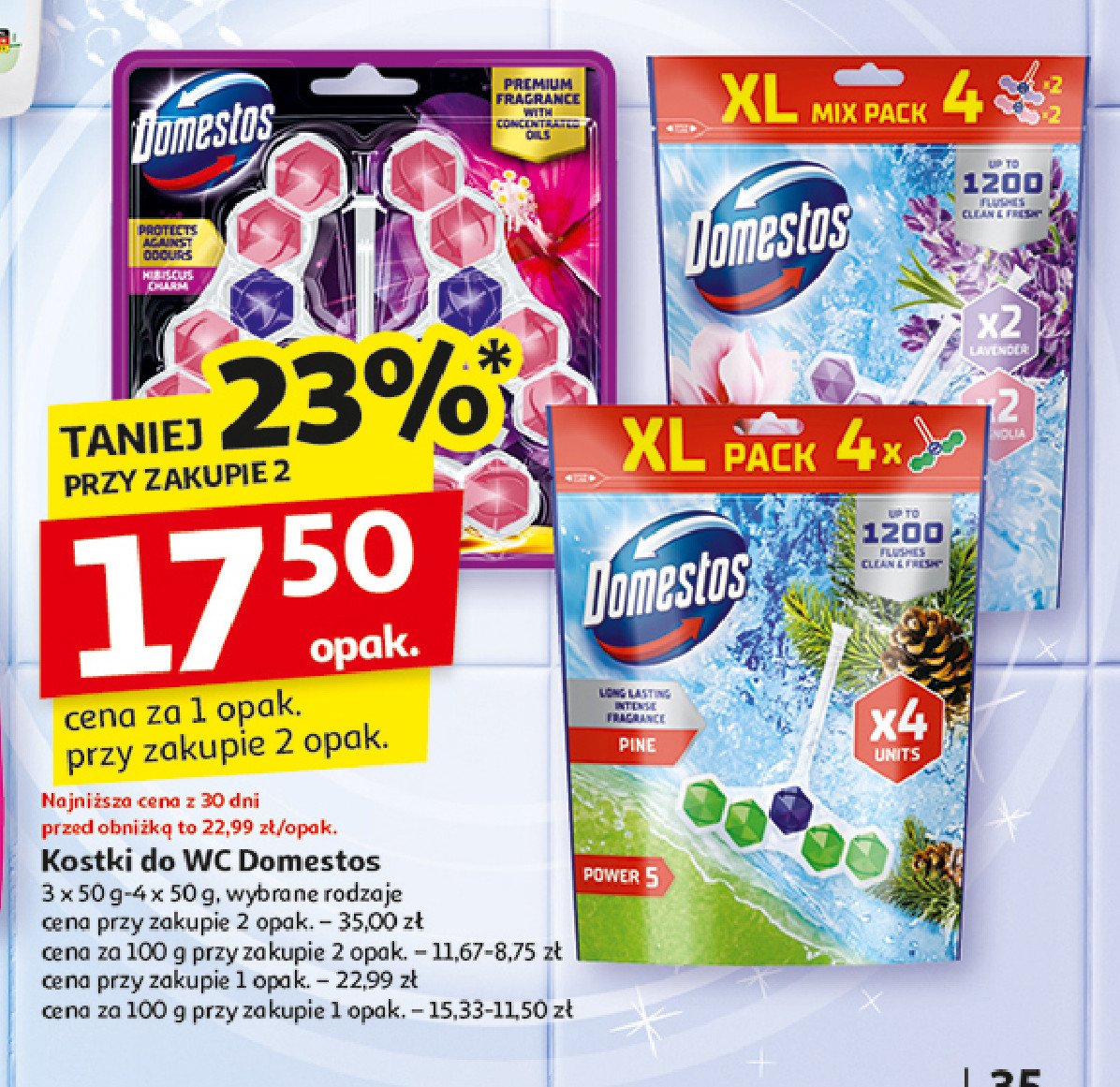 Kostka do wc lavender Domestos 3in1 power promocja