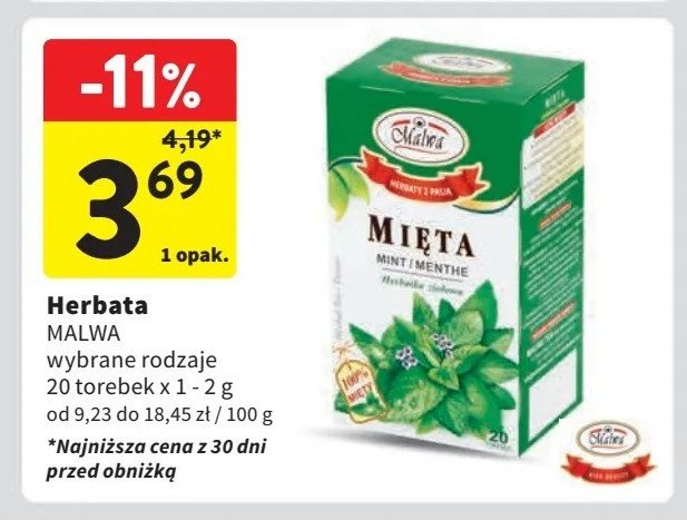 Herbatka mięta Malwa tea promocja