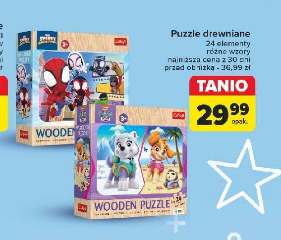 Puzzle drewniane psi patrol Trefl promocja w Carrefour