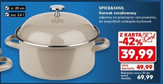 Garnek emaliowany 20 cm Spice&soul promocja