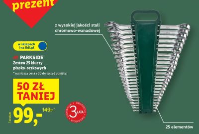 Zestaw 25 kluczy płasko-oczkowych PARKSIDE promocja w Lidl