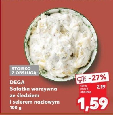 Sałatka warzywna ze śledziem i selerem naciowym DEGA promocja w Kaufland