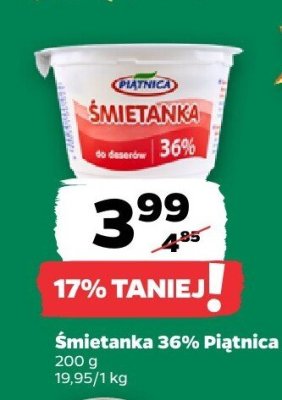 Śmietanka 36% Piątnica promocja w Netto