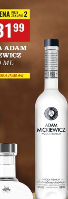 Wódka Adam Mickiewicz 40% 500 ml promocja w Biedronka