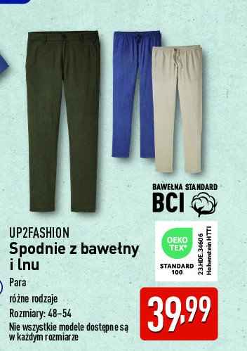 Spodnie z lnem Up2fashion promocja w Aldi