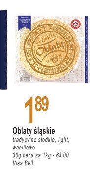 Oblaty waniliowe Visa bell promocja