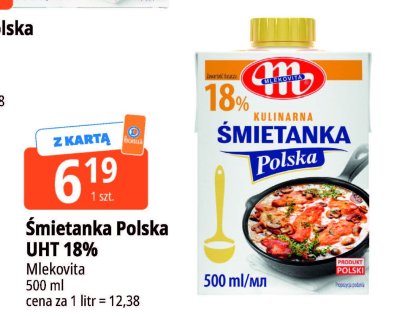Śmietanka Polska UHT 18% Mlekovita promocja w Leclerc