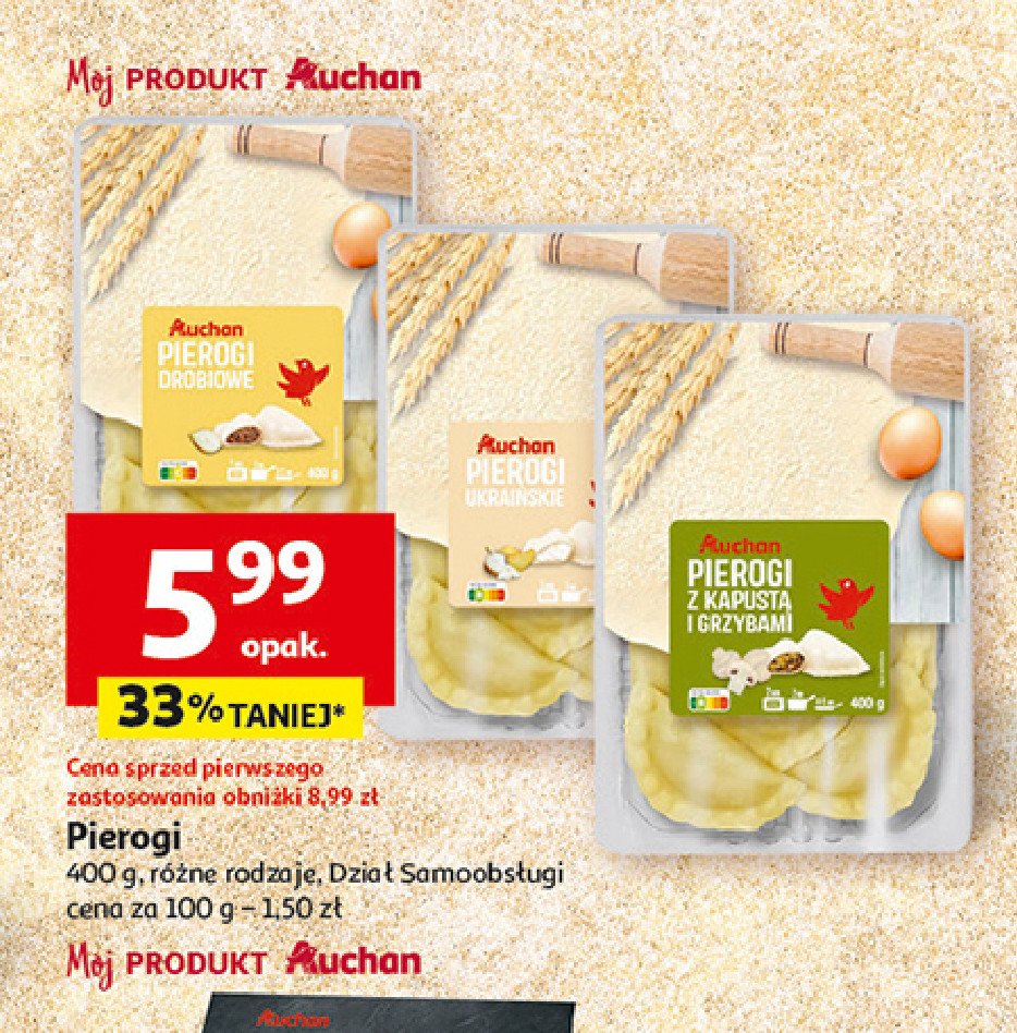 Pierogi ukraińskie Auchan pewni dobrego promocja w Auchan