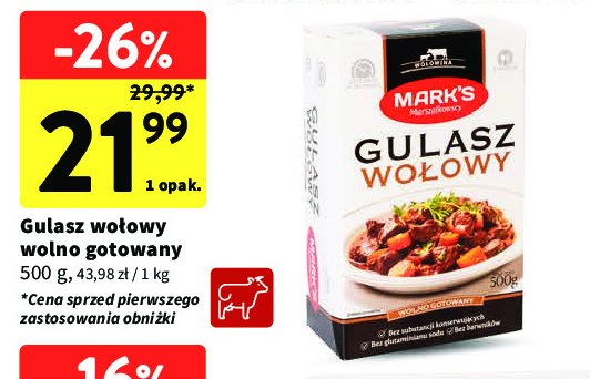 Gulasz wołowy wolno gotowany MARKS promocja