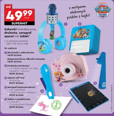 Drukarka termiczna Psi Patrol promocja w Biedronka