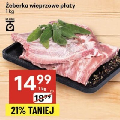 Żeberka wieprzowe płaty promocja w Delikatesy Centrum