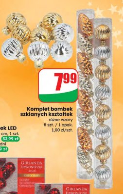 Komplet bombek szklanych kształtek różne wzory promocja w Dino