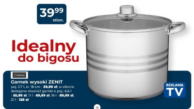 Garnek wysoki ZENIT poj. 3,7 l, śr. 18 cm promocja w PSB Mrówka