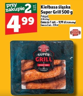 Kiełbasa śląska Super Grill 500 g Pekpol promocja w TOPAZ