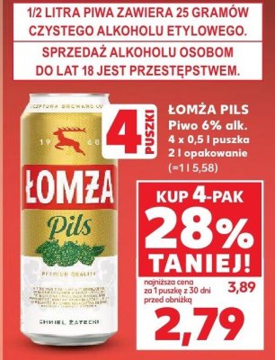 Piwo 6% alk. promocja w Kaufland