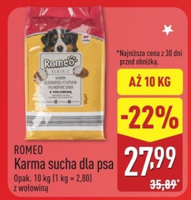 Karma sucha dla psa z wołowiną 10 kg promocja w Aldi