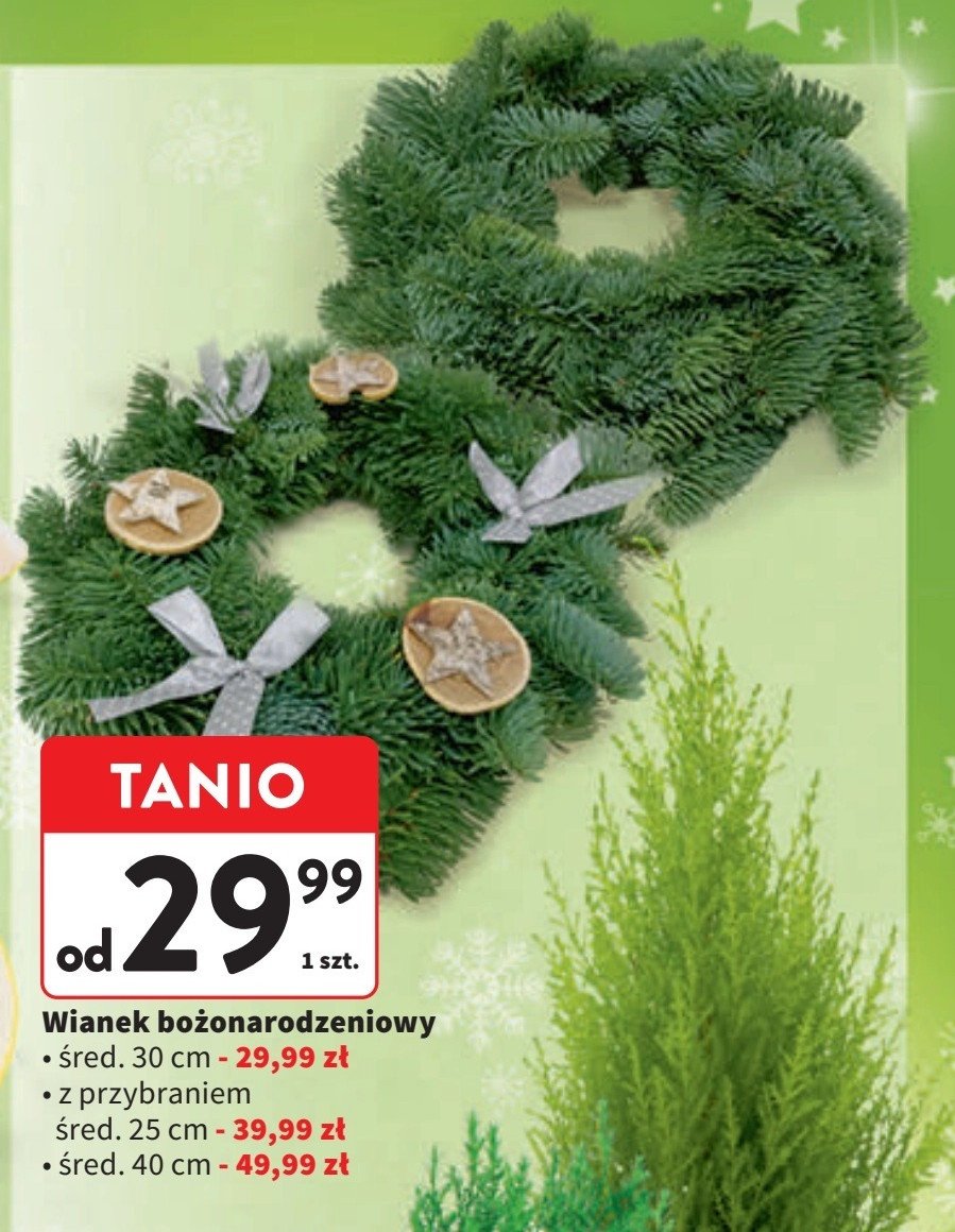 Wianek bożonarodzeniowy z przybraniem 25 cm promocja