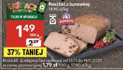 Pasztet z żurawina Indykpol promocja w Delikatesy Centrum