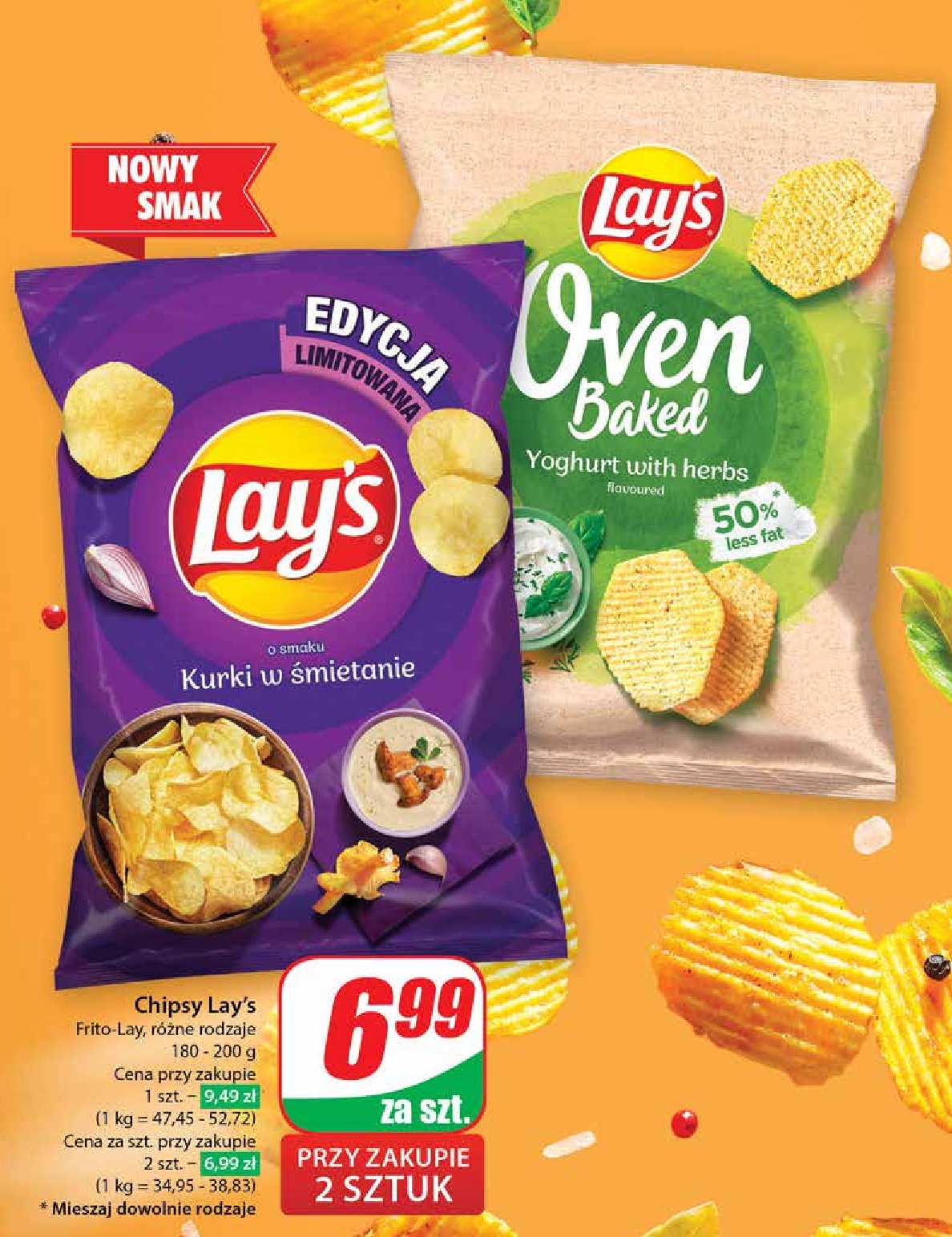 Chipsy jogurt z ziołami ogrodowymi Lay's oven baked (prosto z pieca) Frito lay lay's promocja