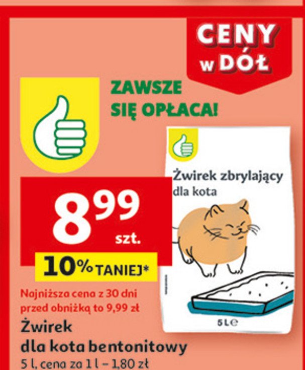 Żwirek dla kota Podniesiony kciuk promocja w Auchan