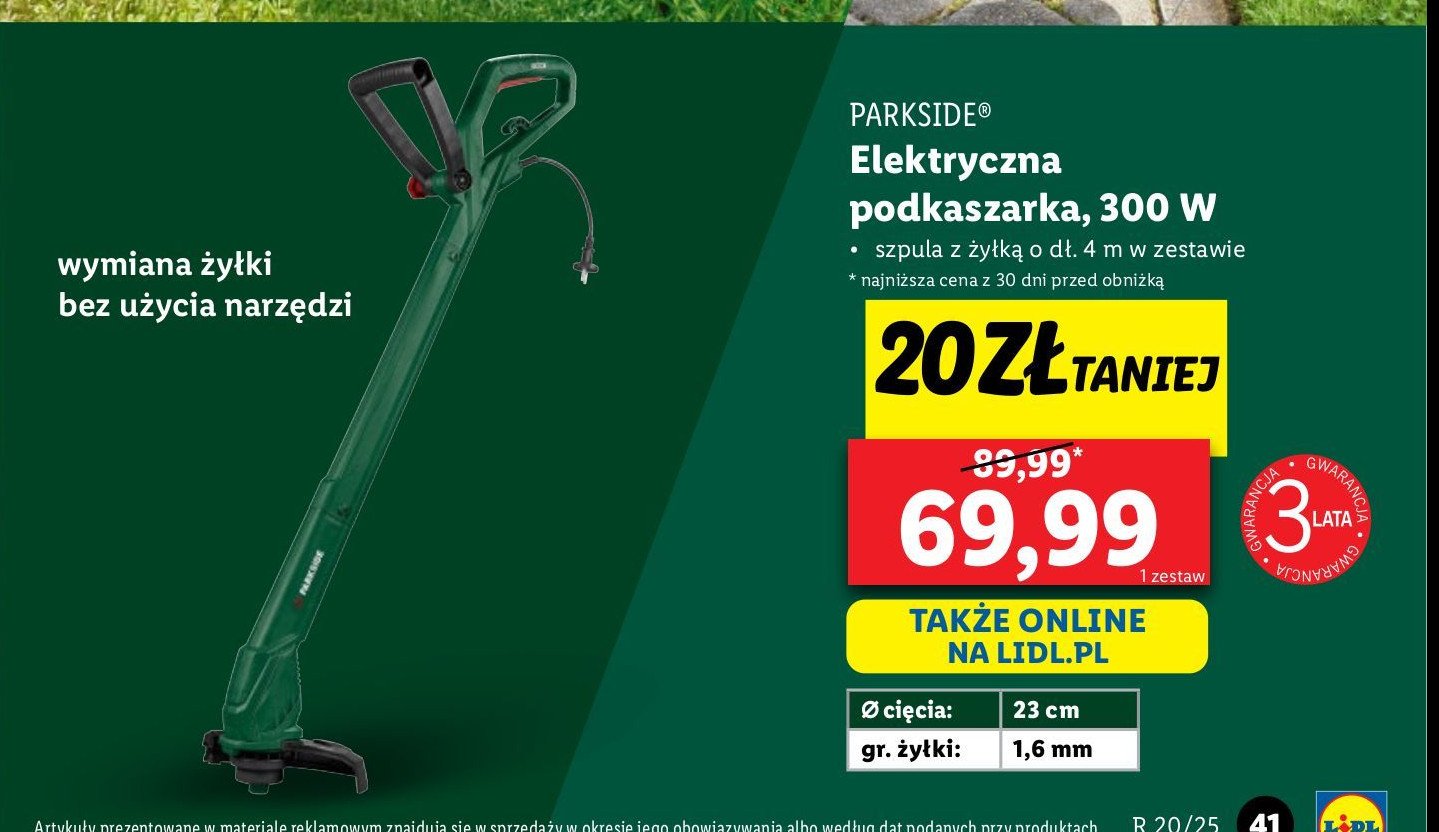 Podkaszarka elektryczna 300 w Parkside promocja