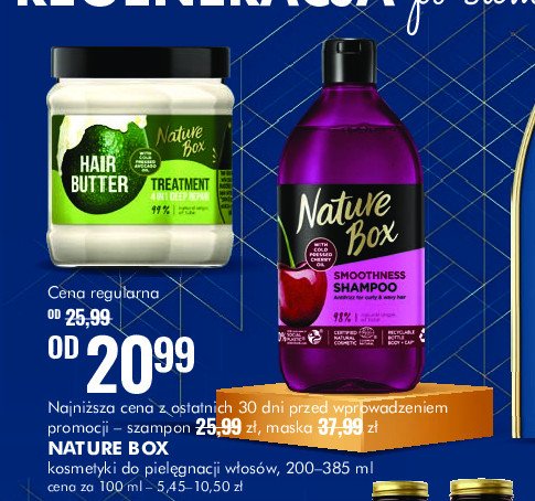 Szampon do włosów wiśnia Nature box promocja