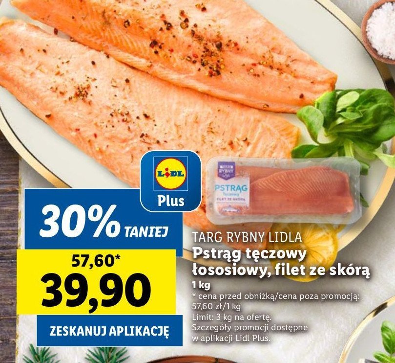 Pstrąg tęczowy łososiowy Rybny targ lidla promocja