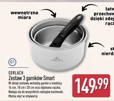 Zestaw 3 garnków Smart GERLACH promocja w Aldi