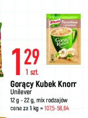 Pieczarkowa z grzankami Knorr gorący kubek promocja