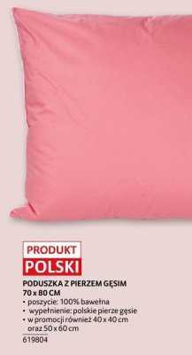 Poduszka z pierzem gęsim 70 x 80 cm promocja w Selgros