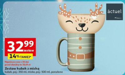 Zestaw kubek z miską porcelana promocja w Auchan