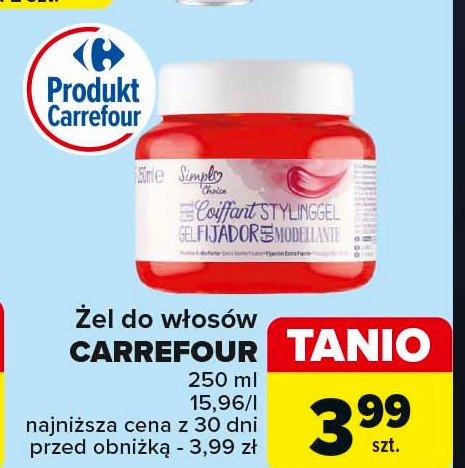 Żel do włosów ekstra SIMPLY CHOICE promocja