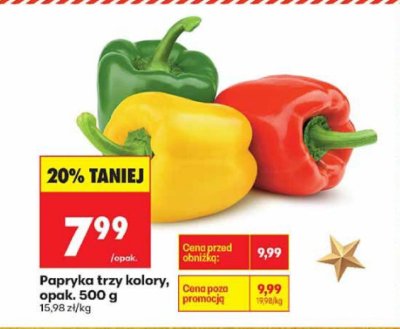 Papryka trzy kolory, opak. 500 g promocja w Biedronka