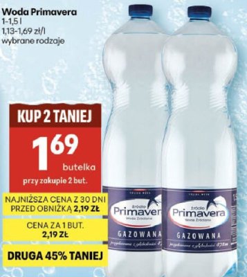 Woda Primavera wybrane rodzaje promocja w Delikatesy Centrum