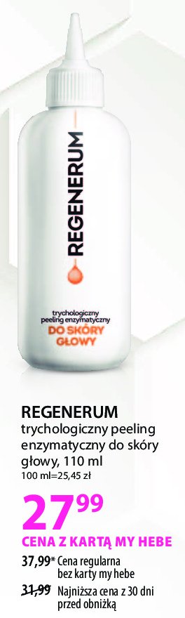 Peeling enzymatyczny do sk贸ry g艂owy Regenerum promocja