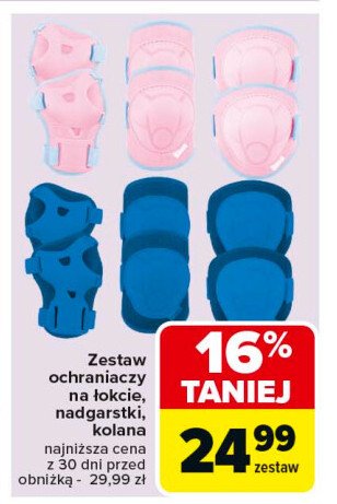 Zestaw ochraniaczy na łokcie nadgarstki i kolana promocja w Carrefour