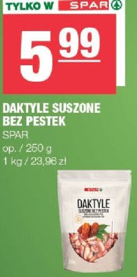 Daktyle suszone bez pestek SPAR promocja w SPAR