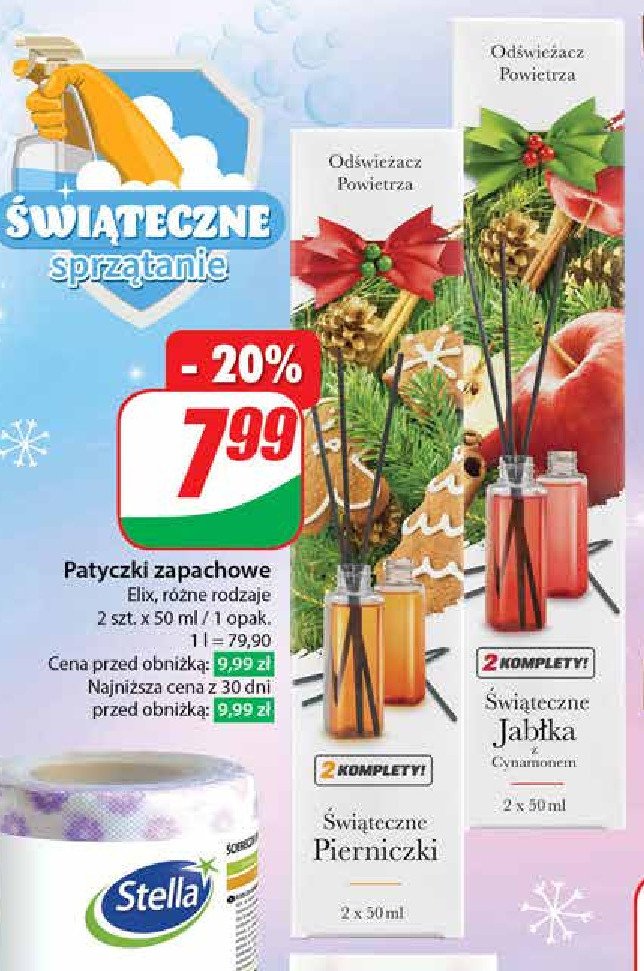 Odświeżacz powietrza świąteczne jabłka z cynamonem ELIX promocja w Dino