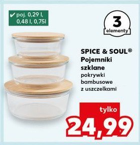 Pojemniki szklane 290 ml + 480 ml + 750 ml Spice&soul promocja w Kaufland