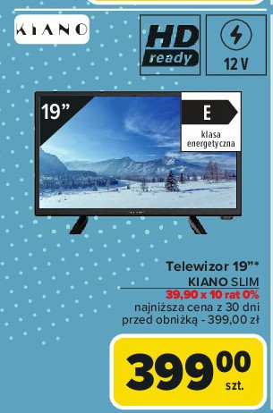 Telewizor 19'' slim tv Kiano promocja w Carrefour