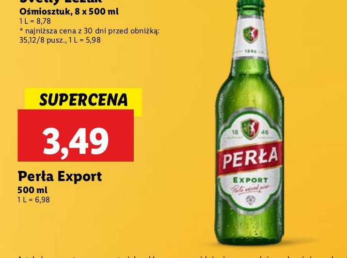 Piwo Perła export promocja w Lidl