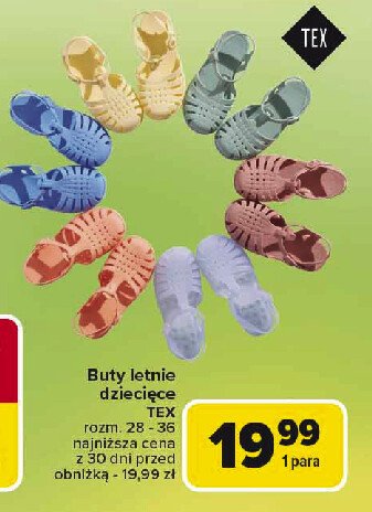 Buty letnie dziecięce 28-36 Tex promocja w Carrefour