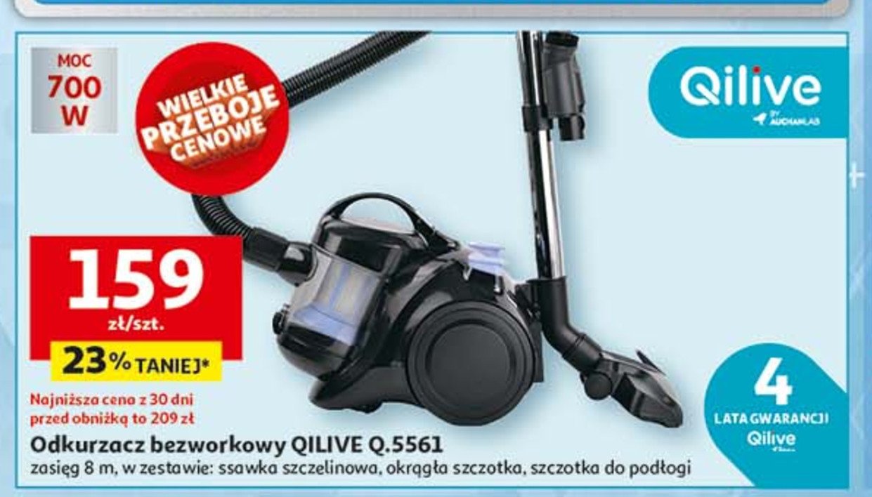 Odkurzacz bezworkowy q.5561 Qilive promocja w Auchan