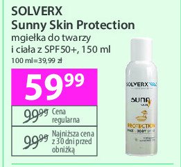 Mgiełka do twarzy spf50+ Solverx sunny skin protection promocja