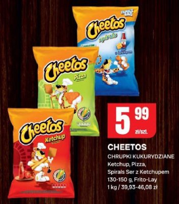 Chipsy cheetos chrupki kukurydziane ketchup, pizza, spirals ser z ketchupem promocja w Chorten